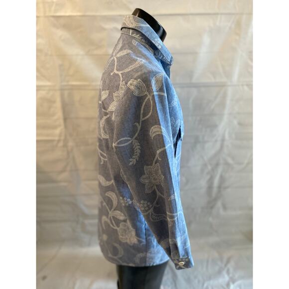 Russ French Floral Button Down Long Sleeve Shirt Union Made Women’s Large? *READ - Picture 2 of 7